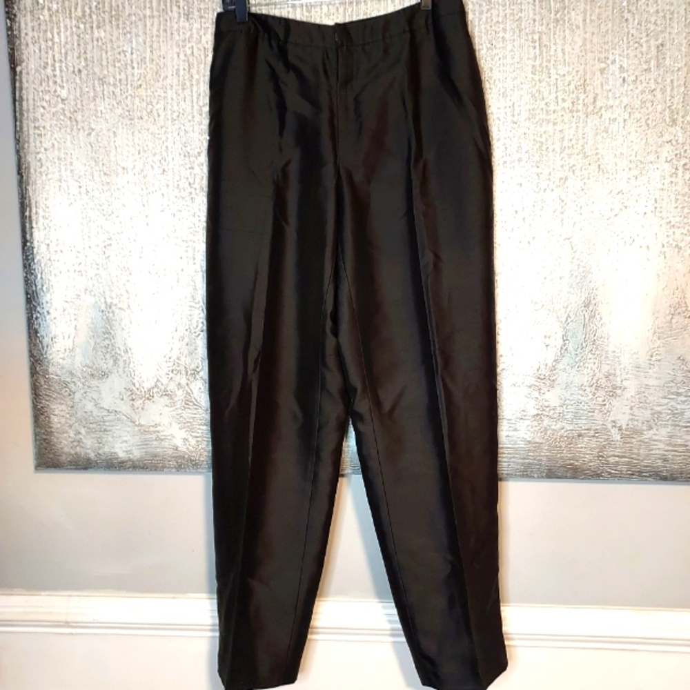 Dana Buchman Silk High Waisted Trousers